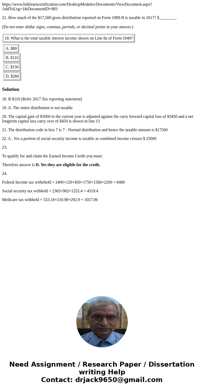 https://www.linklearncertification.com/DesktopModules/Documents/ViewDocument.aspx?AddToLog=1&DocumentID=983 21. How much of the $17,500 gross distribution   https://www.linklearncertification.com/DesktopModules/Documents/ViewDocument.aspx?AddToLog=1&DocumentID=983 21. How much of the $17,500 gross distribution