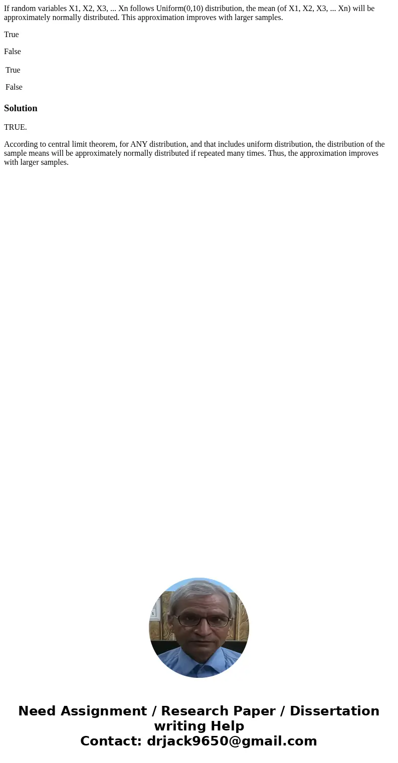 If random variables X1, X2, X3, ... Xn follows Uniform(0,10) distribution, the mean (of X1, X2, X3, ... Xn) will be approximately normally distributed. This app If random variables X1, X2, X3, ... Xn follows Uniform(0,10) distribution, the mean (of X1, X2, X3, ... Xn) will be approximately normally distributed. This app