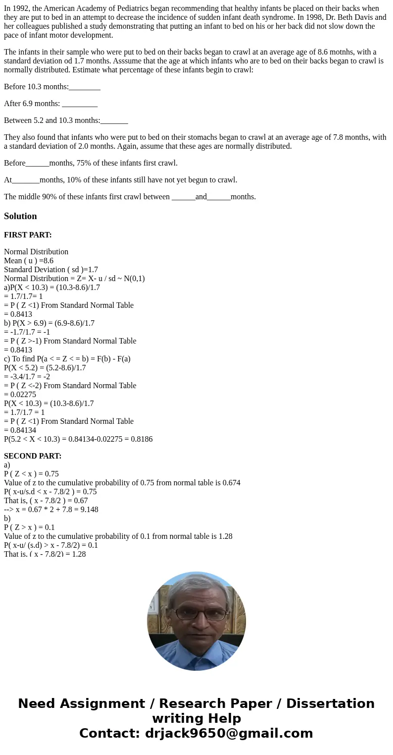In 1992, the American Academy of Pediatrics began recommending that healthy infants be placed on their backs when they are put to bed in an attempt to decrease  In 1992, the American Academy of Pediatrics began recommending that healthy infants be placed on their backs when they are put to bed in an attempt to decrease