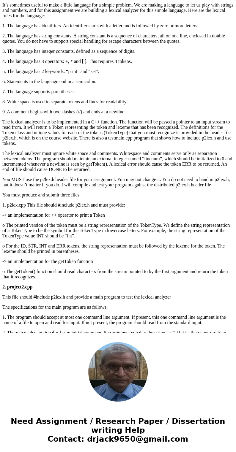 It’s sometimes useful to make a little language for a simple problem. We are making a language to let us play with strings and numbers, and for this assignment  It’s sometimes useful to make a little language for a simple problem. We are making a language to let us play with strings and numbers, and for this assignment