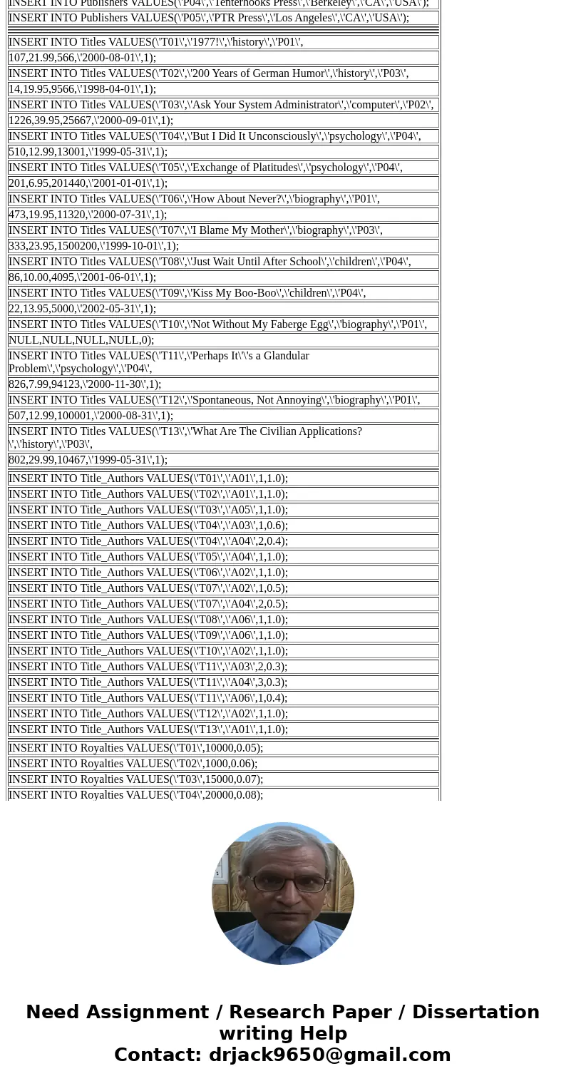 MYSQL question please help 1. List the title_name and book type of the books that are published earlier than all biography books 2. List the title_name and book MYSQL question please help 1. List the title_name and book type of the books that are published earlier than all biography books 2. List the title_name and book