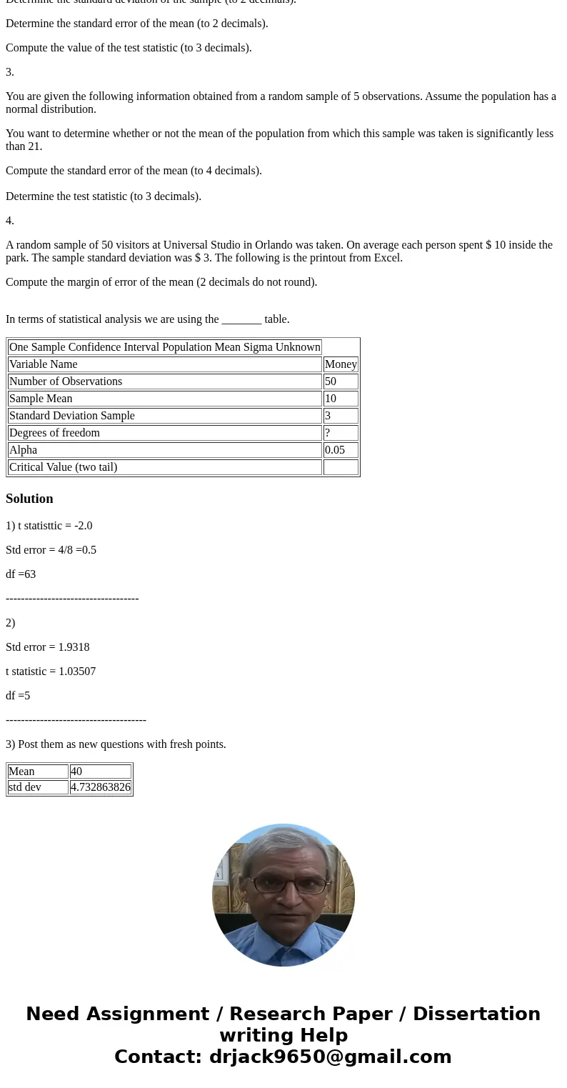 Please show your work. thanks 1. Consider the following hypothesis test. A sample of 64 provides a sample mean of 13 and a sample standard deviation of 4. Deter