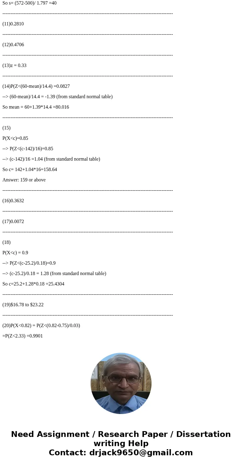Question 1 What is the area under the normal distribution curve to the left of z = 0.87? 0.3078 0.8078 0.1922 0.6922 1 points Question 2 What is the z-value to  Question 1 What is the area under the normal distribution curve to the left of z = 0.87? 0.3078 0.8078 0.1922 0.6922 1 points Question 2 What is the z-value to