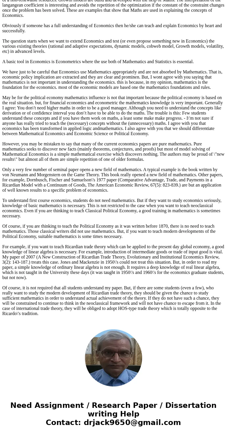 Select two subject and explain how they fit into economics- what do the subject have in common? How does it impact how you think about economics? What can you l Select two subject and explain how they fit into economics- what do the subject have in common? How does it impact how you think about economics? What can you l