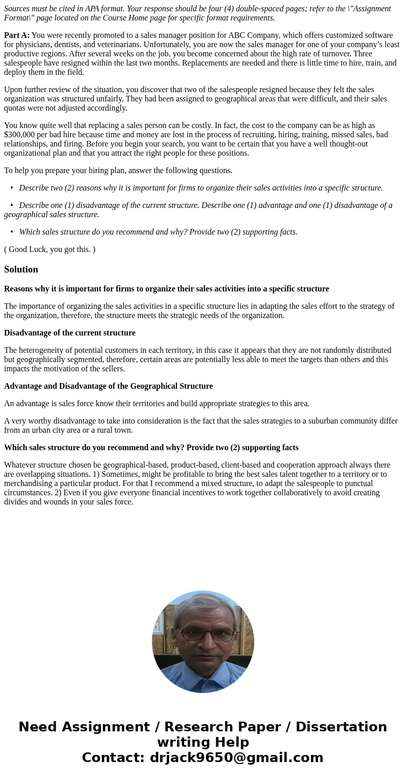 Sources must be cited in APA format. Your response should be four (4) double-spaced pages; refer to the \