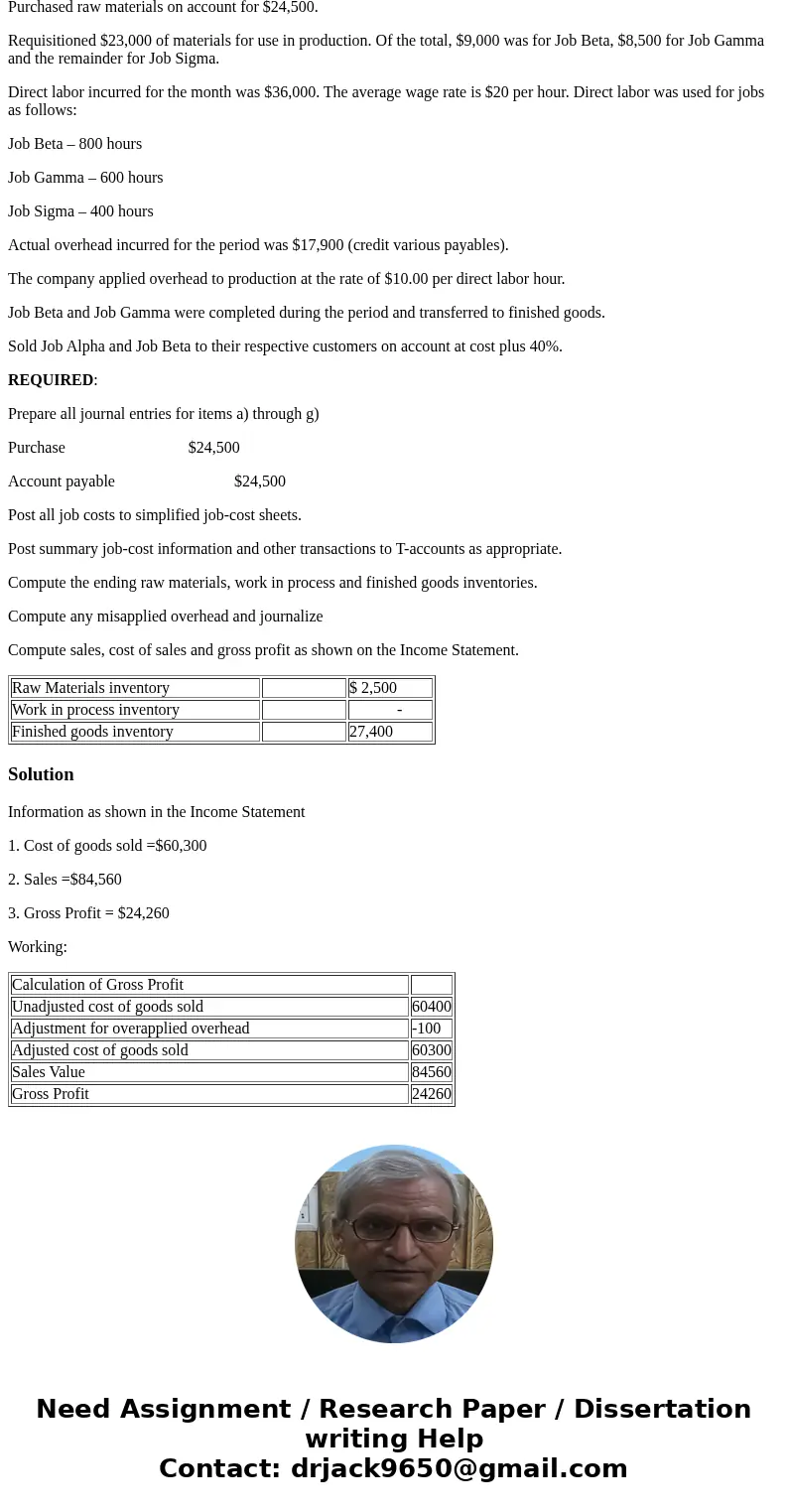 SOUTH DAKOTA CORPORATION(2-3) SOUTH DAKOTA CORPORATION uses a job-order costing system with normal costing. At the start of the period, the company had the foll SOUTH DAKOTA CORPORATION(2-3) SOUTH DAKOTA CORPORATION uses a job-order costing system with normal costing. At the start of the period, the company had the foll
