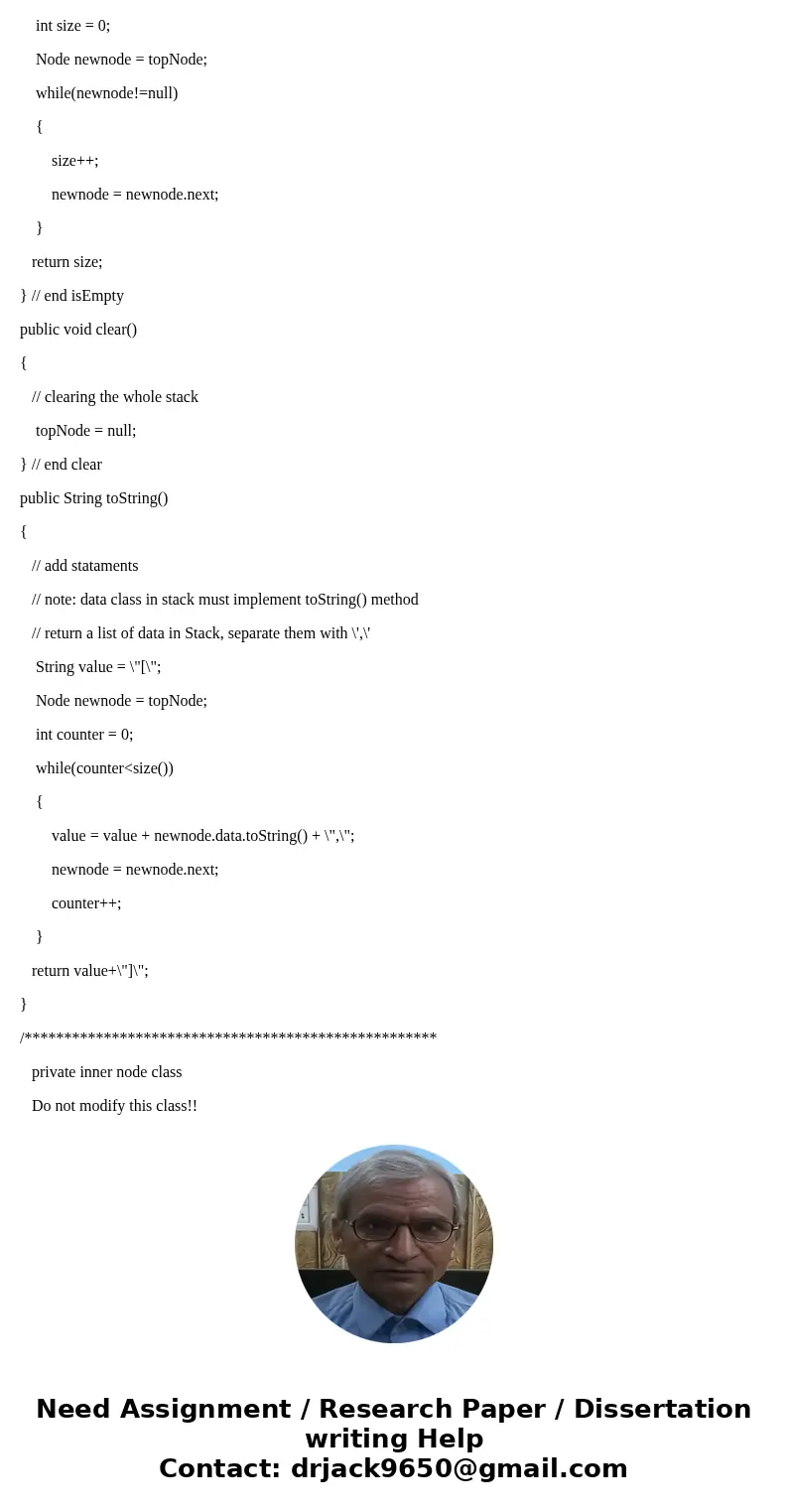 StackInterface /** An interface for the ADT stack. Do not modify this file */ package PJ2; public interface StackInterface<T> { /** Gets the current numbe StackInterface /** An interface for the ADT stack. Do not modify this file */ package PJ2; public interface StackInterface<T> { /** Gets the current numbe