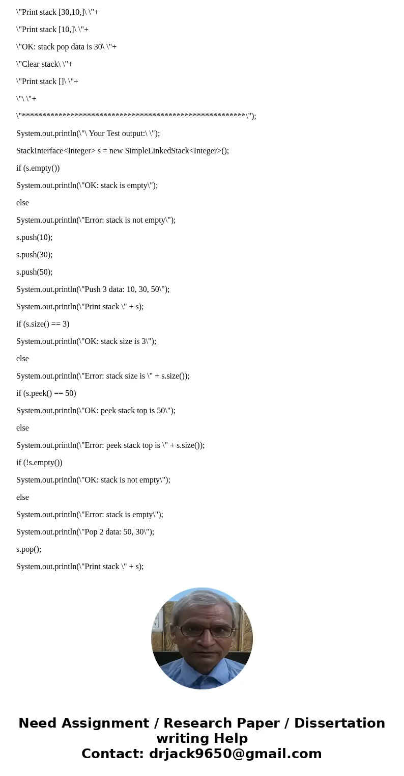 StackInterface /** An interface for the ADT stack. Do not modify this file */ package PJ2; public interface StackInterface<T> { /** Gets the current numbe StackInterface /** An interface for the ADT stack. Do not modify this file */ package PJ2; public interface StackInterface<T> { /** Gets the current numbe