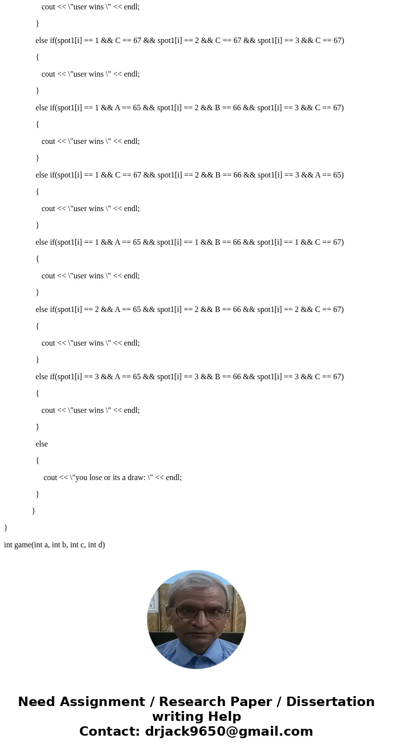  ******************************************************************************* this is my c++ tic tac toe ai -- cant figure why it is not working help cannot 
