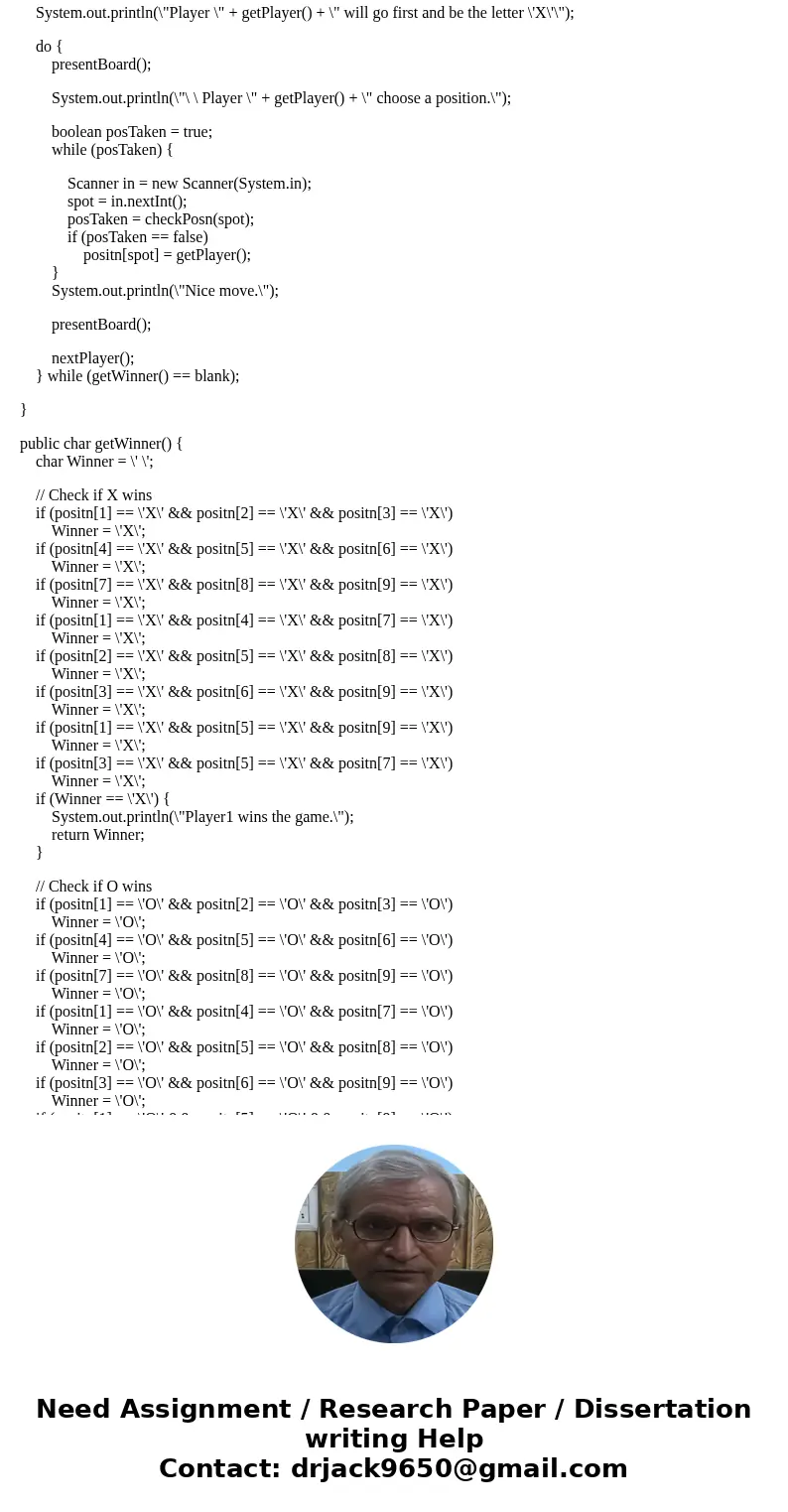 Tic Tac Toe class - Write a fifth game program that can play Tic Tac Toe. This game displays the lines of the Tic Tac Toe game and prompts the player to choose 