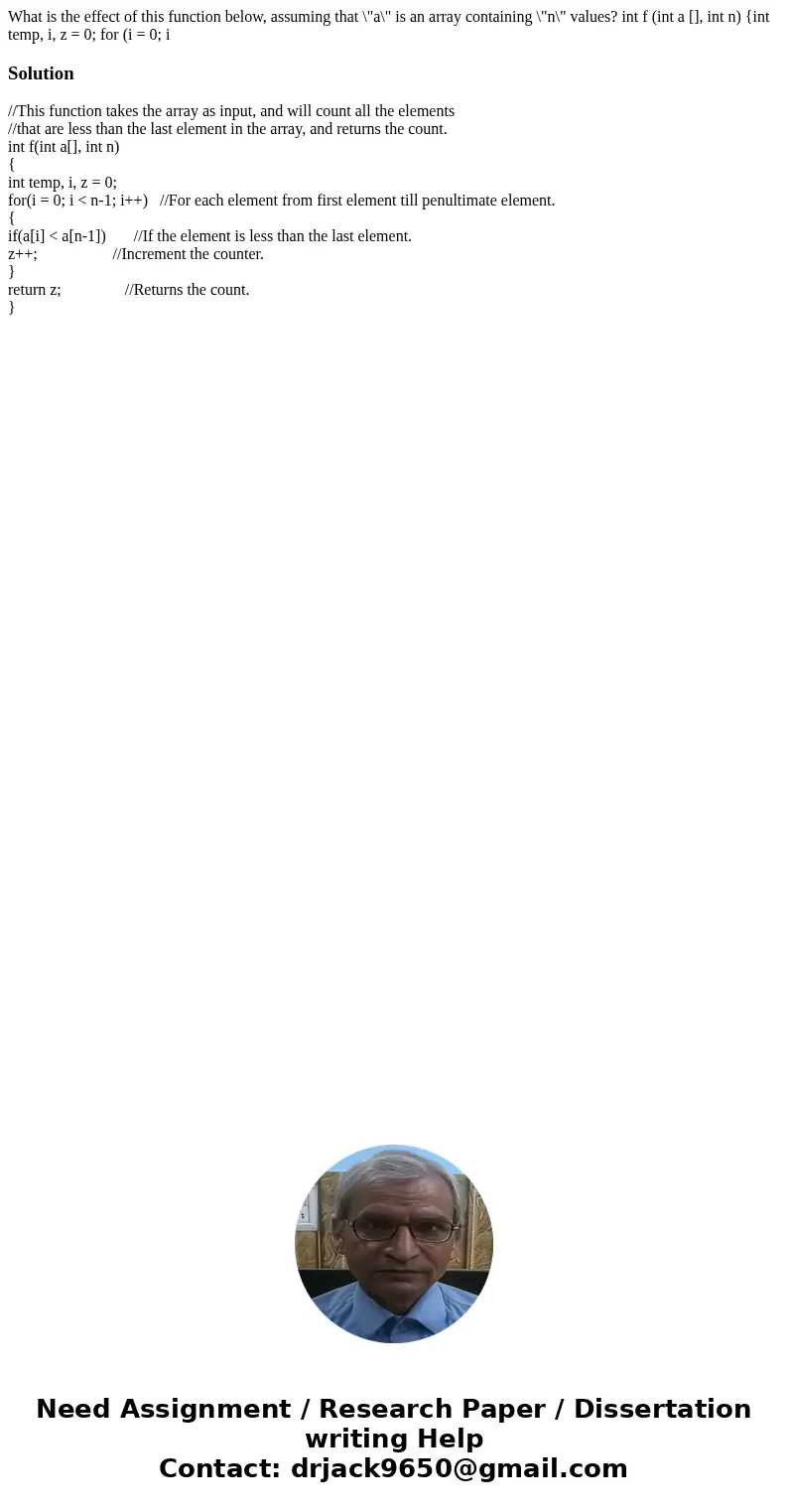 What is the effect of this function below, assuming that \  What is the effect of this function below, assuming that \