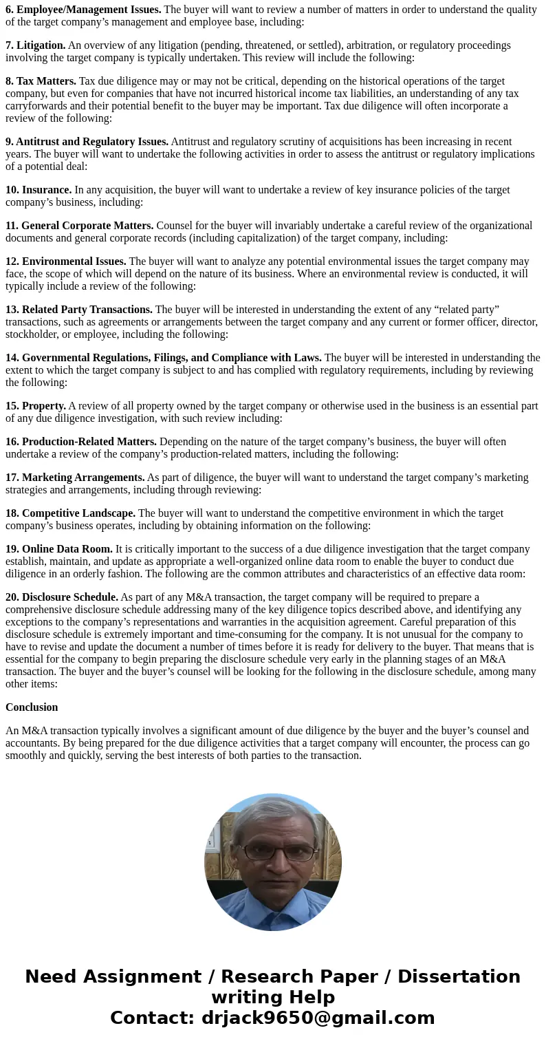 What other parties might want to perform due diligence on the target firm?SolutionAnswer ) 20 Key Due Diligence Activities In A Merger And Acquisition Transacti What other parties might want to perform due diligence on the target firm?SolutionAnswer ) 20 Key Due Diligence Activities In A Merger And Acquisition Transacti
