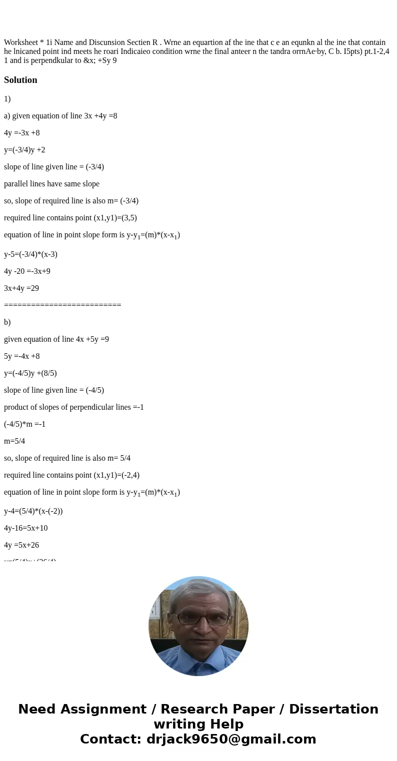 Worksheet * 1i Name and Discunsion Sectien R . Wrne an equartion af the ine that c e an equnkn al the ine that contain he lnicaned point ind meets he roari Ind  Worksheet * 1i Name and Discunsion Sectien R . Wrne an equartion af the ine that c e an equnkn al the ine that contain he lnicaned point ind meets he roari Ind