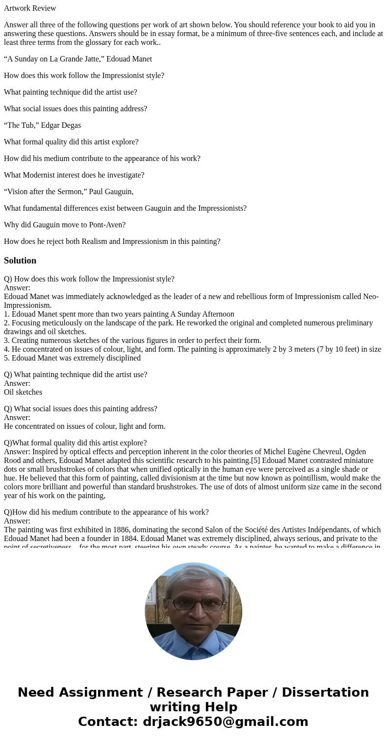 Artwork Review Answer all three of the following questions per work of art shown below. You should reference your book to aid you in answering these questions.  Artwork Review Answer all three of the following questions per work of art shown below. You should reference your book to aid you in answering these questions.