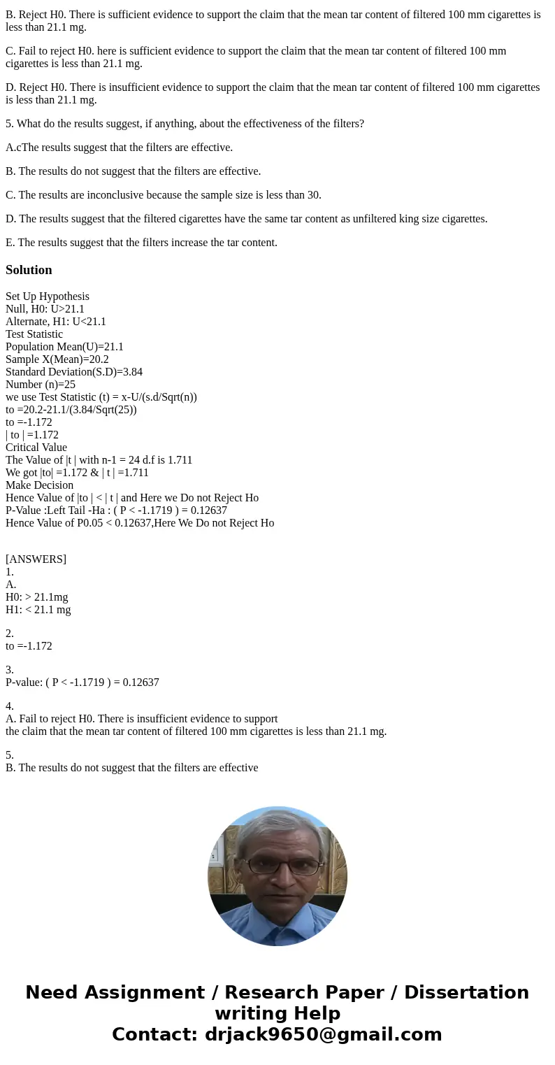 Assume that a simple random sample has been selected from a normally distributed population and test the given claim. Identify the null and alternative hypothes Assume that a simple random sample has been selected from a normally distributed population and test the given claim. Identify the null and alternative hypothes