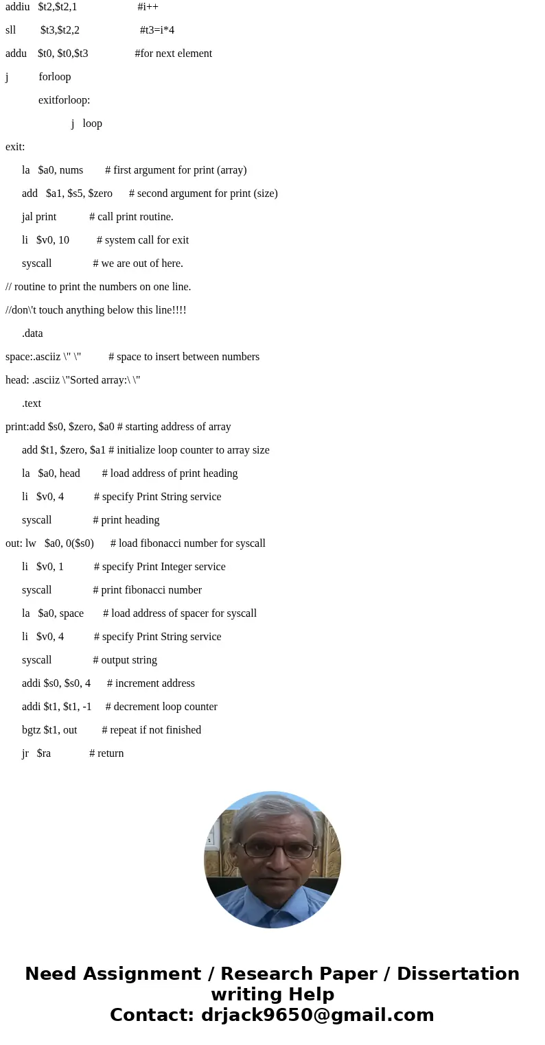 Bubble Sort ( Java to MIPS {assembly language}) Java (sample code) ++++++++++(Bubble Sort _ for loop _ sample)++++++++++++++++ // arr[i] will be in the correct 