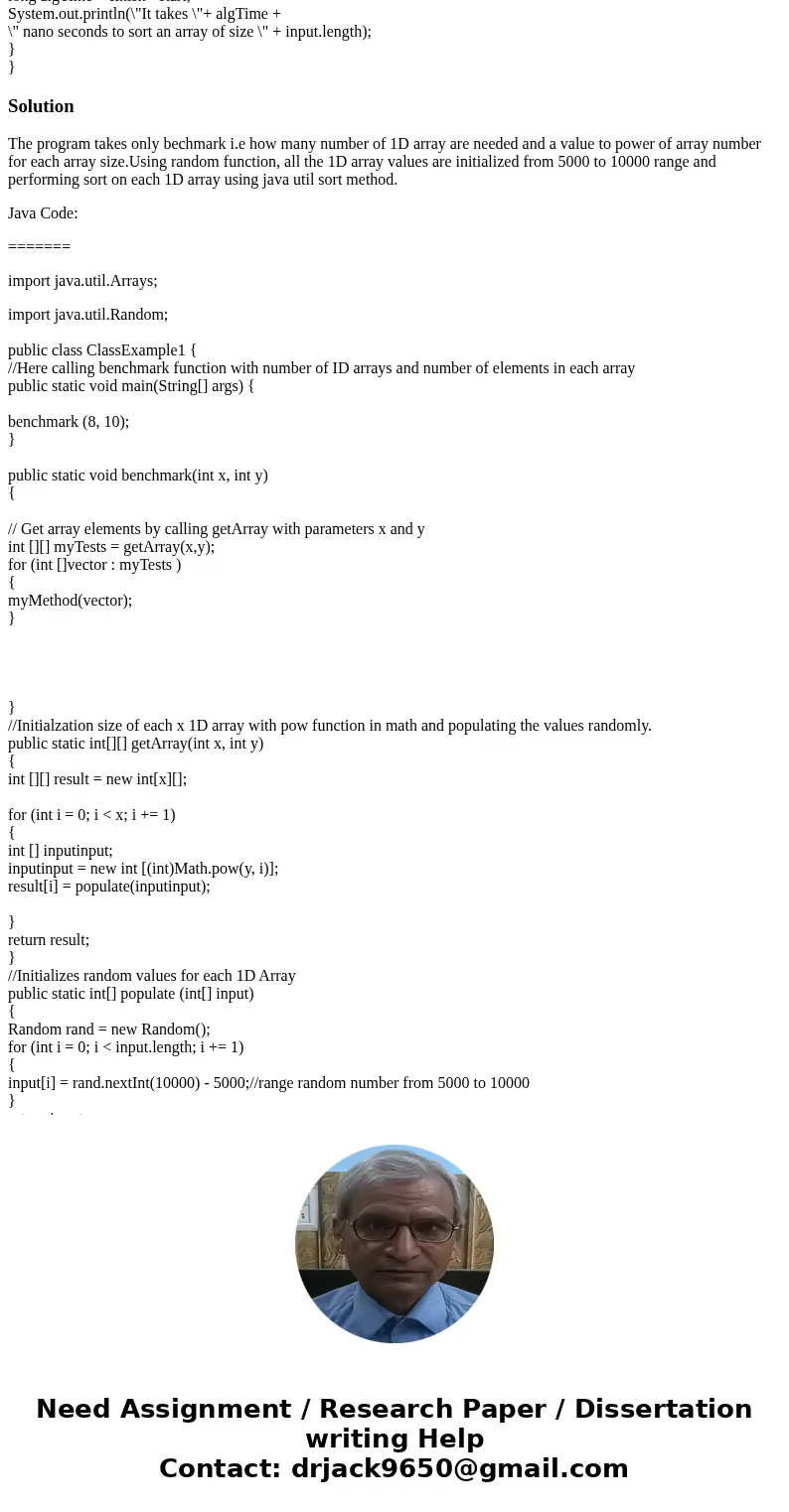 Can someone help me form the math notation and define the time complexity from the following code: import java.util.Arrays; import java.util.Random; public clas