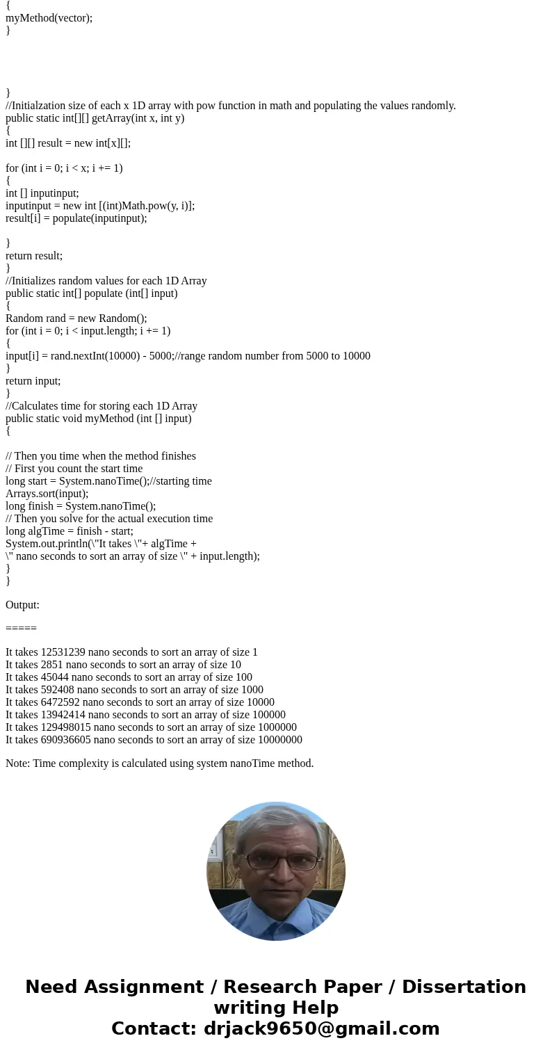 Can someone help me form the math notation and define the time complexity from the following code: import java.util.Arrays; import java.util.Random; public clas