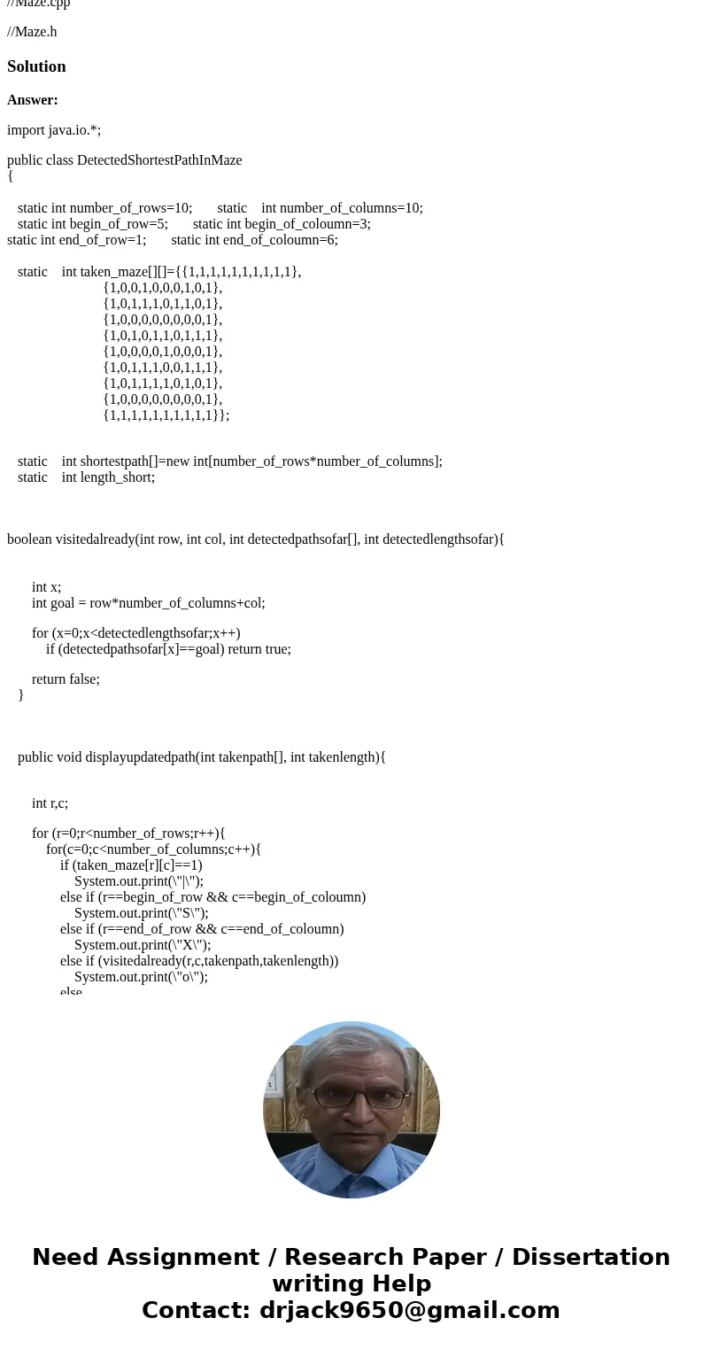 CPP CODE: The case study at the end of Chapter 7 describes a recursive solution to determining whether or not a maze’s exit can be reached given some start cell CPP CODE: The case study at the end of Chapter 7 describes a recursive solution to determining whether or not a maze’s exit can be reached given some start cell