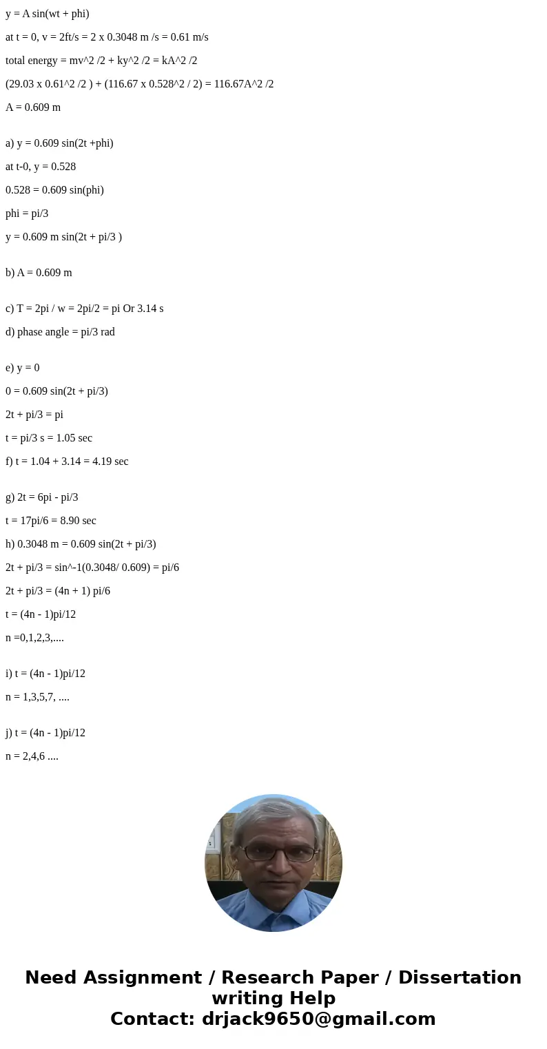 differential equations A 64 pound weight is attached to the lower end of a coiled spring suspended from the ceiling. The weight comes to rest at its equilibrium