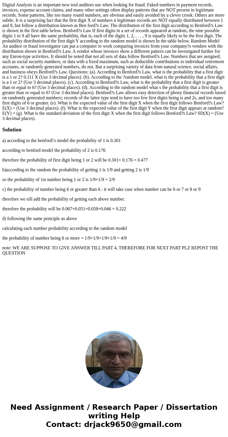  Digital Analysis is an important new tool auditors use when looking for fraud. Faked numbers in payment records, invoices, expense account claims, and many oth