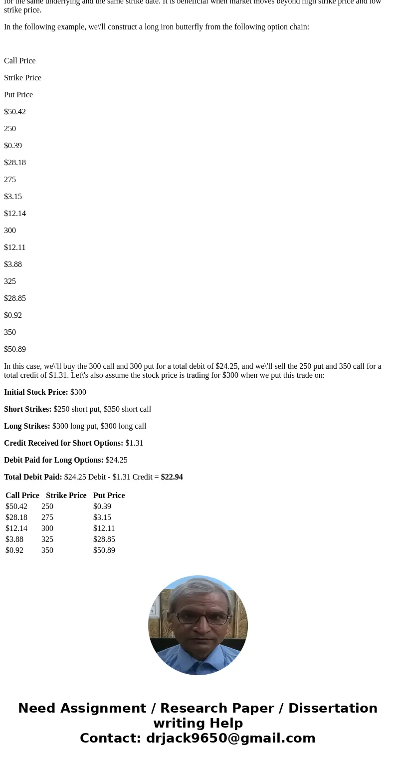 Explain how to build an Iron butterfly, what are the purposes of an iron butterfly strategy? Build a real life iron butterfly for an American stock of your choi Explain how to build an Iron butterfly, what are the purposes of an iron butterfly strategy? Build a real life iron butterfly for an American stock of your choi