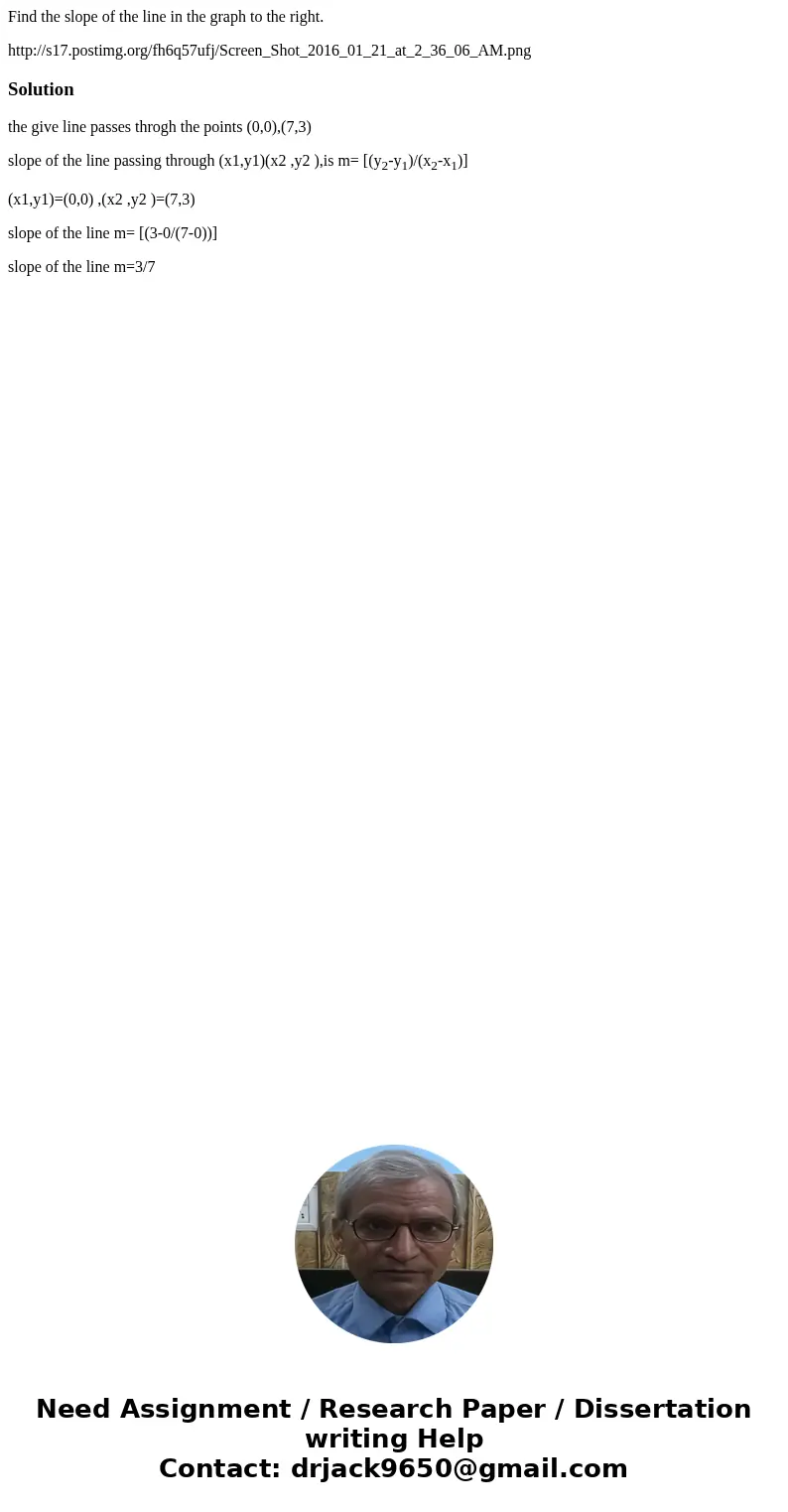 Find the slope of the line in the graph to the right. http://s17.postimg.org/fh6q57ufj/Screen_Shot_2016_01_21_at_2_36_06_AM.pngSolutionthe give line passes thro Find the slope of the line in the graph to the right. http://s17.postimg.org/fh6q57ufj/Screen_Shot_2016_01_21_at_2_36_06_AM.pngSolutionthe give line passes thro