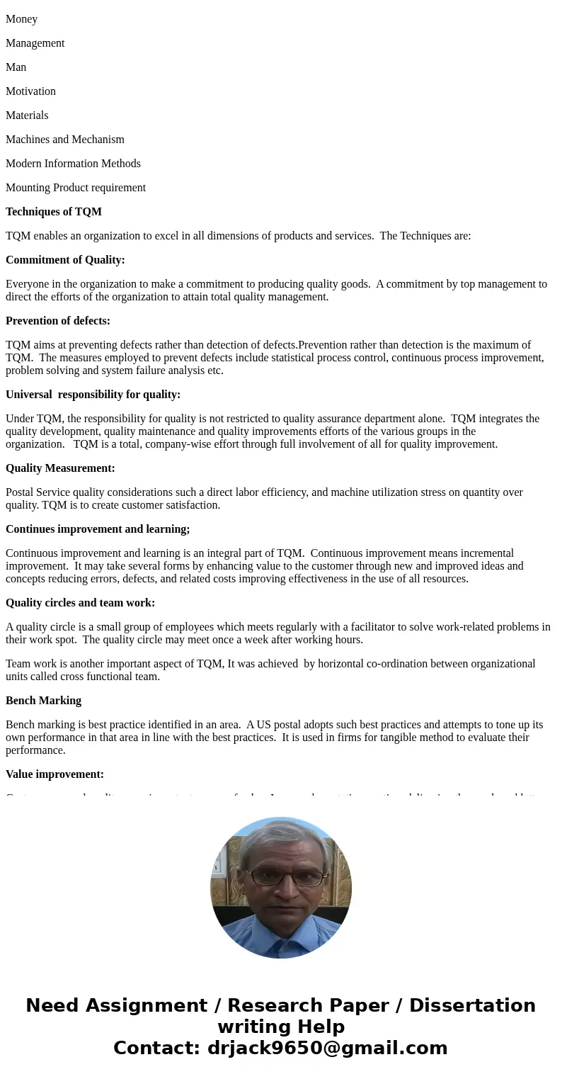 For the Final Paper use the U.S. Postal Service (USPS) as the main organization to critically analyze and provide suggested improvements steps/actions based on  For the Final Paper use the U.S. Postal Service (USPS) as the main organization to critically analyze and provide suggested improvements steps/actions based on
