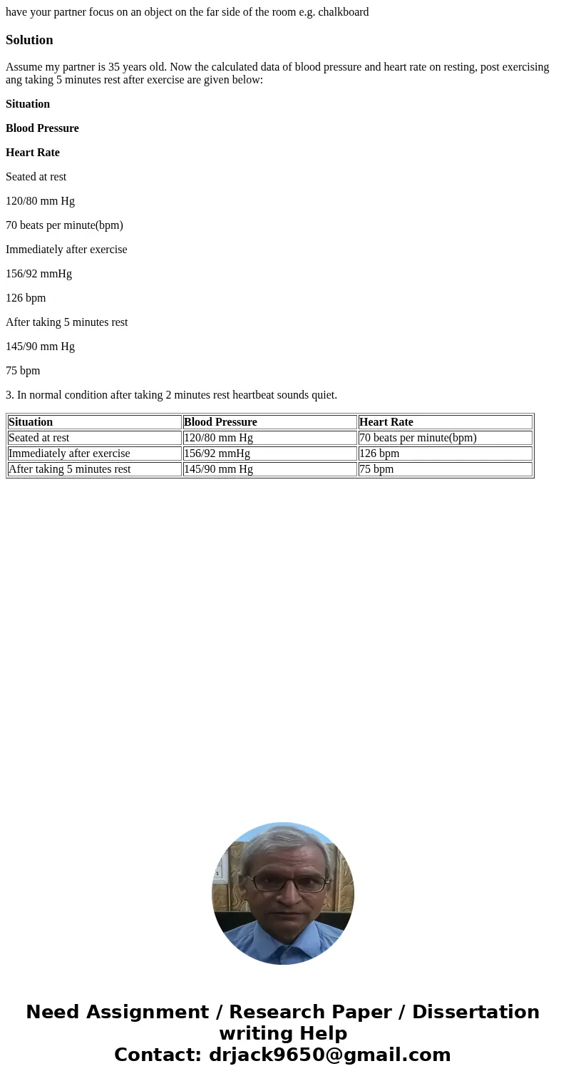 have your partner focus on an object on the far side of the room e.g. chalkboardSolutionAssume my partner is 35 years old. Now the calculated data of blood pres have your partner focus on an object on the far side of the room e.g. chalkboardSolutionAssume my partner is 35 years old. Now the calculated data of blood pres