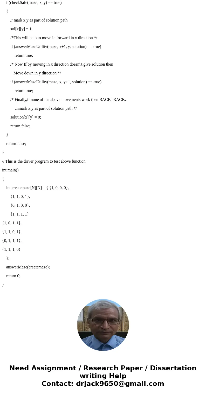 I need help with my C programing. Problem: Part 1A: Develop the Maze You will generate a random maze of characters in a two dimensional array. This will be the  I need help with my C programing. Problem: Part 1A: Develop the Maze You will generate a random maze of characters in a two dimensional array. This will be the