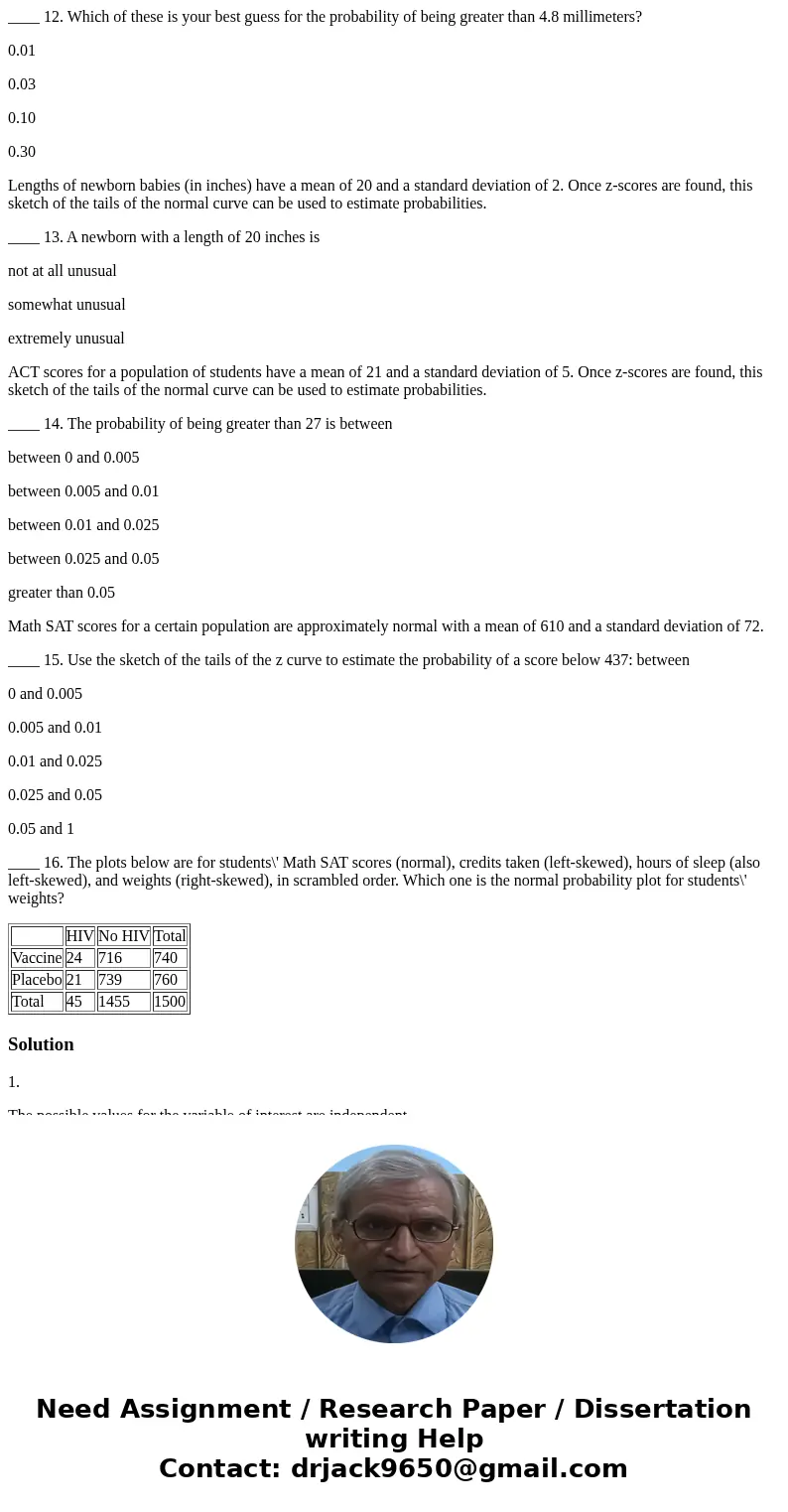 In a large group of introductory statistics students, the probabilities of being in the various years at school are 0.10 first year, 0.60 second year, 0.20 thir