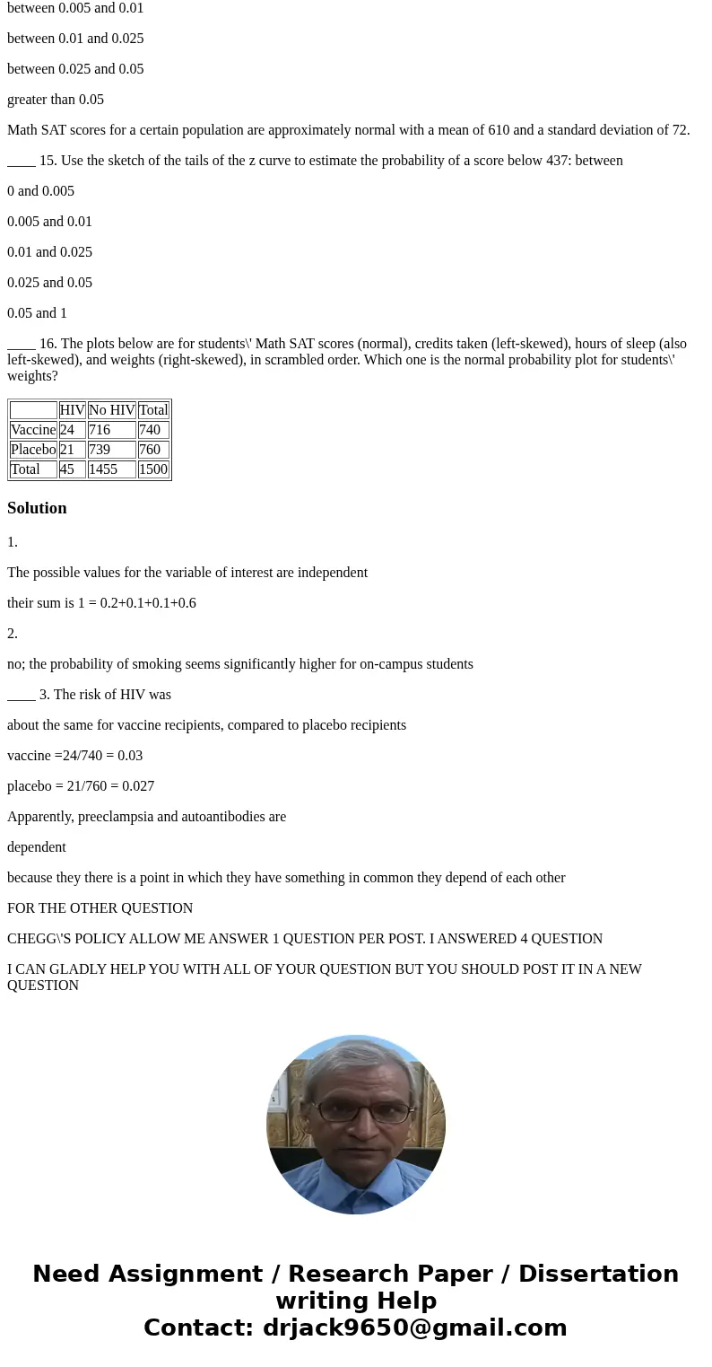 In a large group of introductory statistics students, the probabilities of being in the various years at school are 0.10 first year, 0.60 second year, 0.20 thir