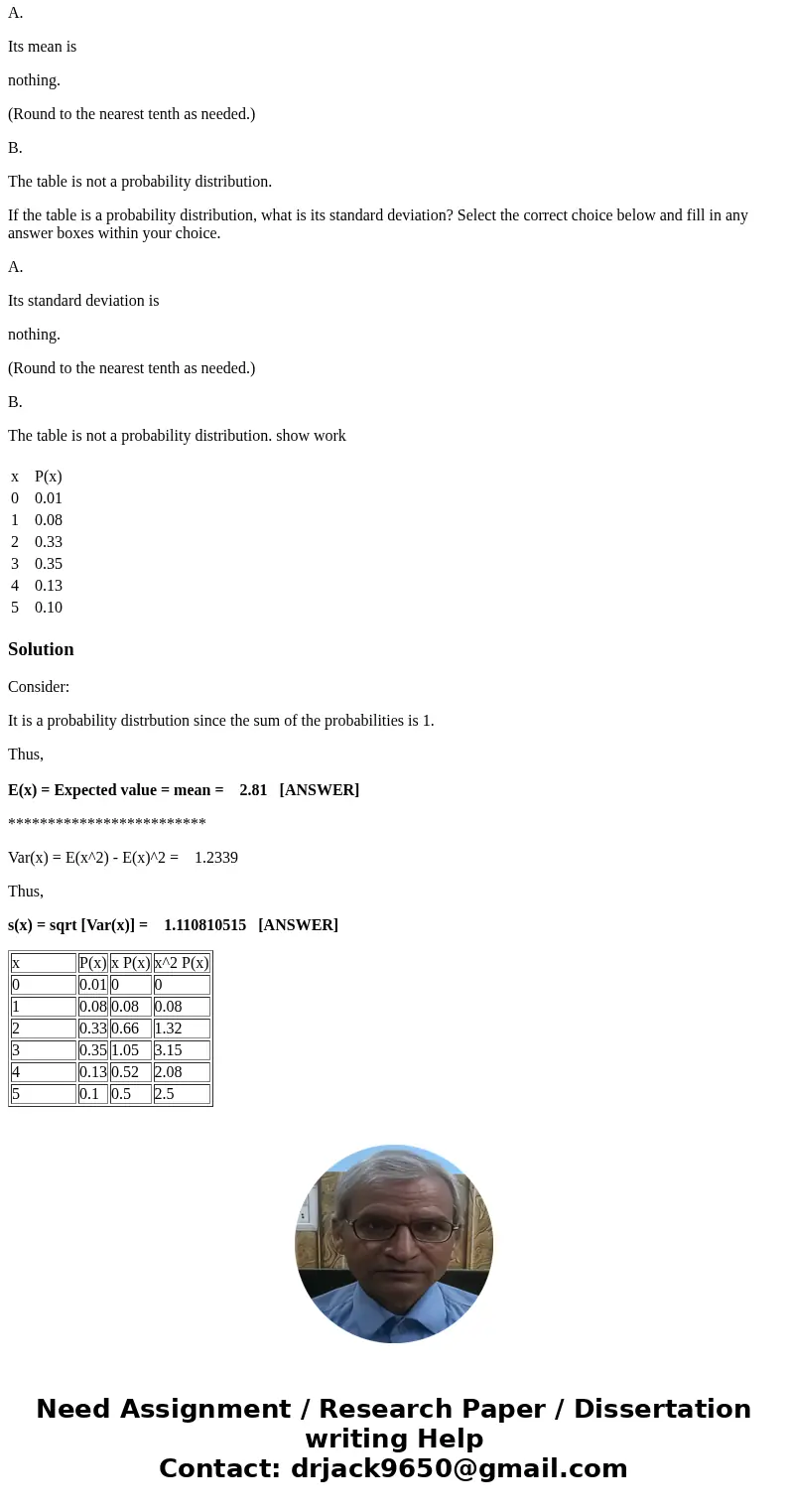 In the accompanying table, the random variable x represents the number of televisions in a household in a certain country. Determine whether or not the table is In the accompanying table, the random variable x represents the number of televisions in a household in a certain country. Determine whether or not the table is