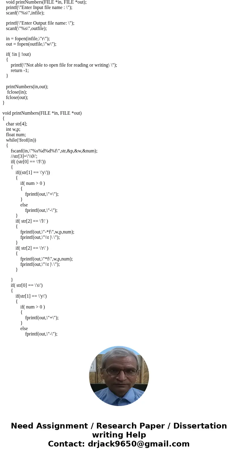Input file: Each line contains a format, followed by a real number in fixed notation. The real number should be output in that format. See sample input file inf Input file: Each line contains a format, followed by a real number in fixed notation. The real number should be output in that format. See sample input file inf