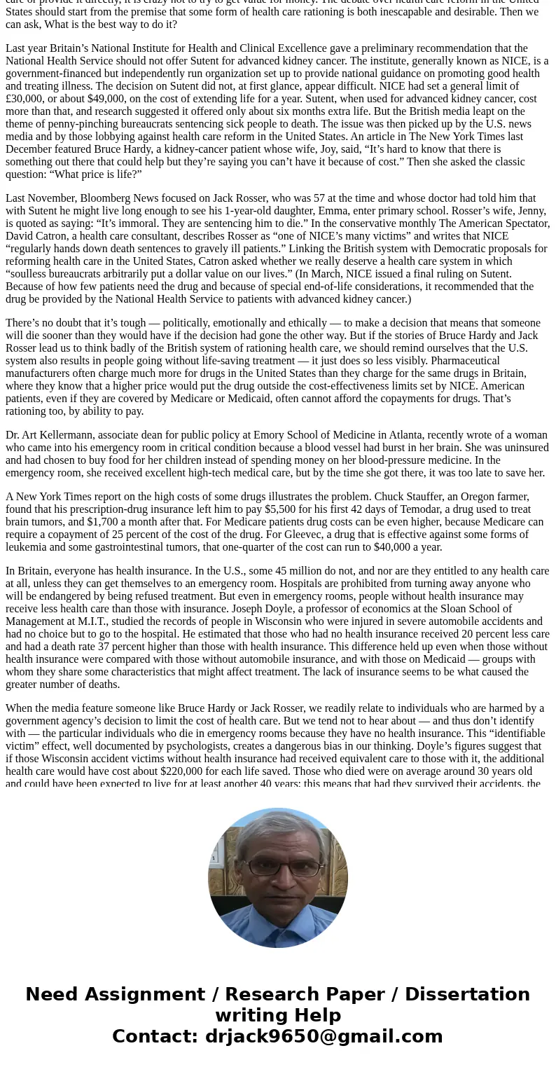 Is it possible to provide health care without rationing? In 1948 every household in Britain received a leaflet stating that the new National Health Service woul Is it possible to provide health care without rationing? In 1948 every household in Britain received a leaflet stating that the new National Health Service woul