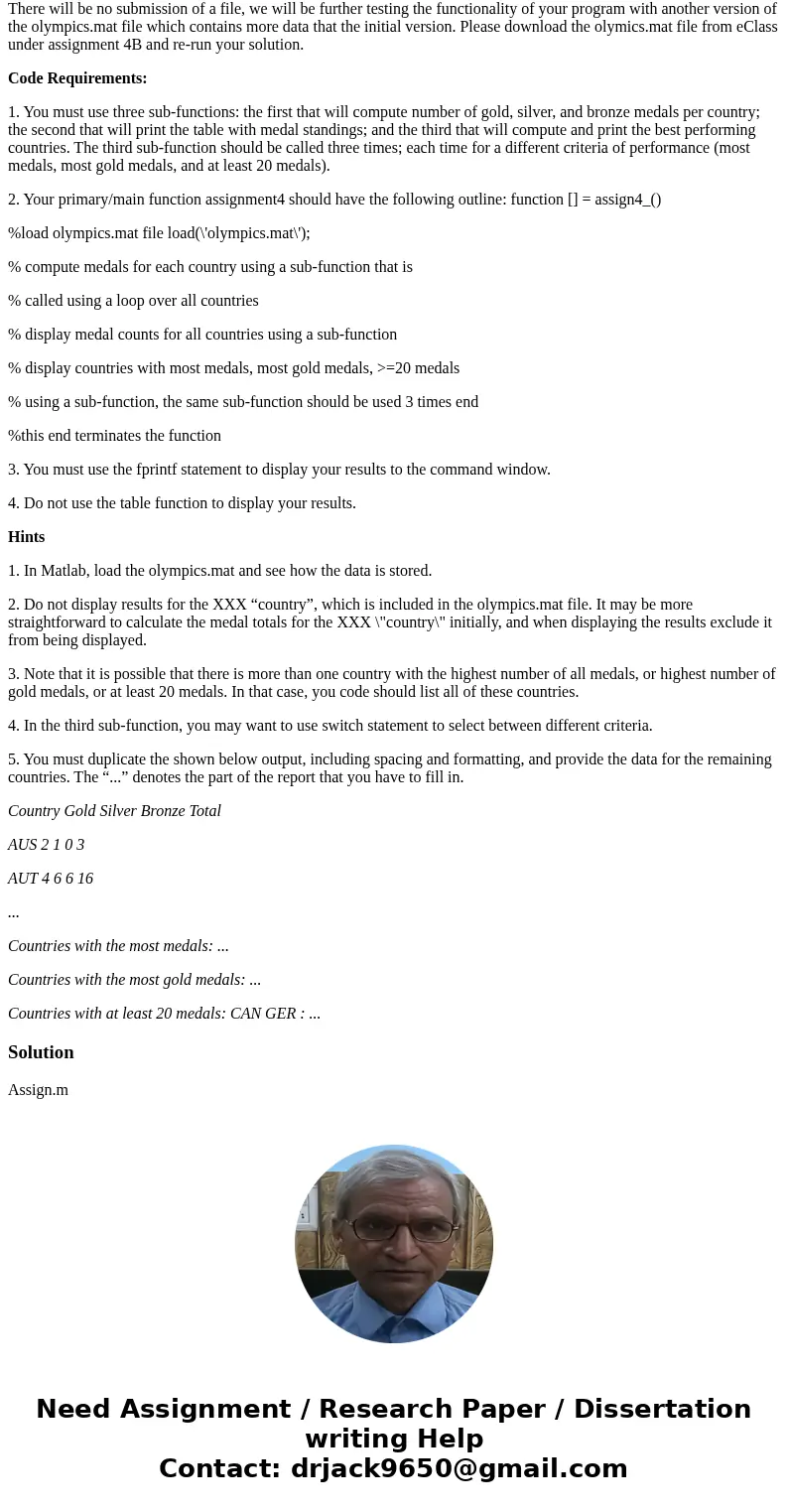 Language: Matlab Part A Problem and Program Details: As a part-time blog writer for a major sports network you are tasked with providing a readerfriendly summar