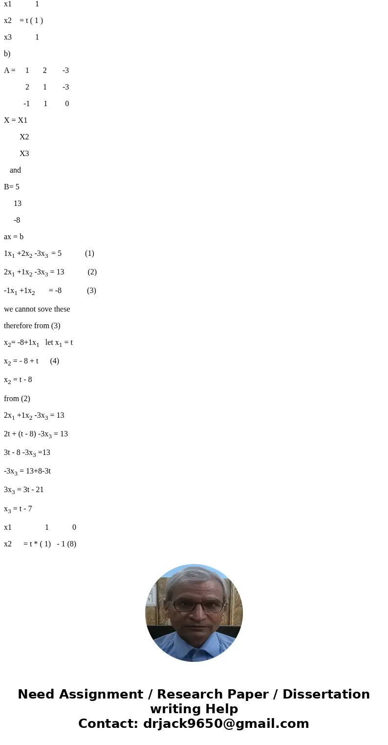 Let A = and let x vector = Find the solution of the homogeneous equation Ax vextor = 0 vector and state whether the equation has a nontrivial solution or a tri  Let A = and let x vector = Find the solution of the homogeneous equation Ax vextor = 0 vector and state whether the equation has a nontrivial solution or a tri