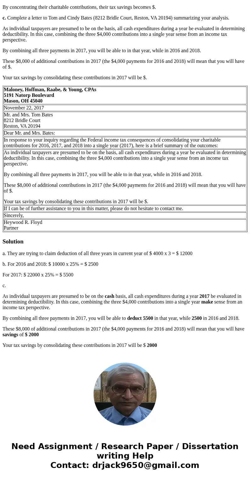 Problem 3-52 (LO. 9) Each year, Tom and Cindy Bates (who file married-filing jointly) report itemized deductions of $10,000, including an annual $4,000 pledge p Problem 3-52 (LO. 9) Each year, Tom and Cindy Bates (who file married-filing jointly) report itemized deductions of $10,000, including an annual $4,000 pledge p