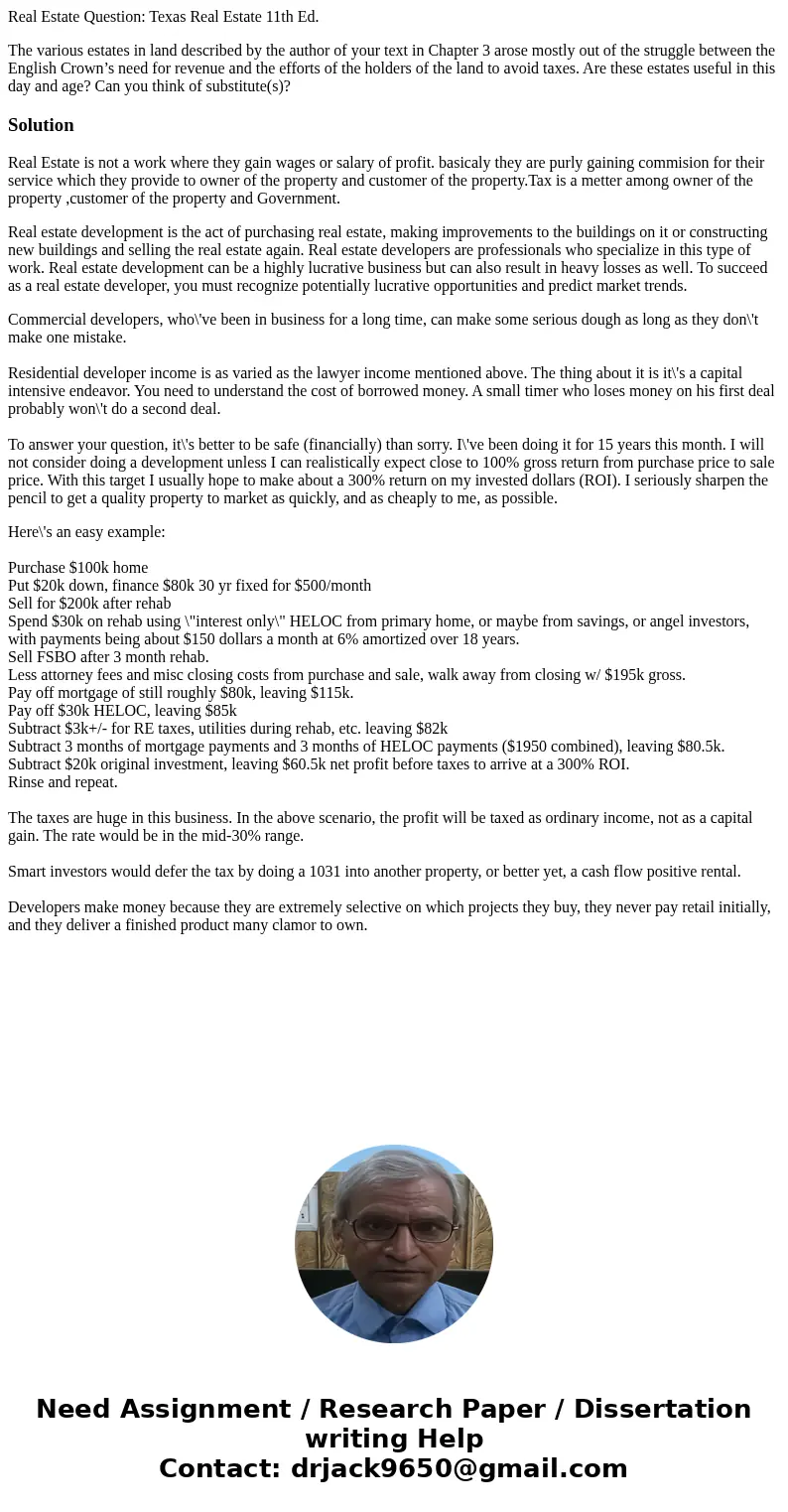 Real Estate Question: Texas Real Estate 11th Ed. The various estates in land described by the author of your text in Chapter 3 arose mostly out of the struggle  Real Estate Question: Texas Real Estate 11th Ed. The various estates in land described by the author of your text in Chapter 3 arose mostly out of the struggle