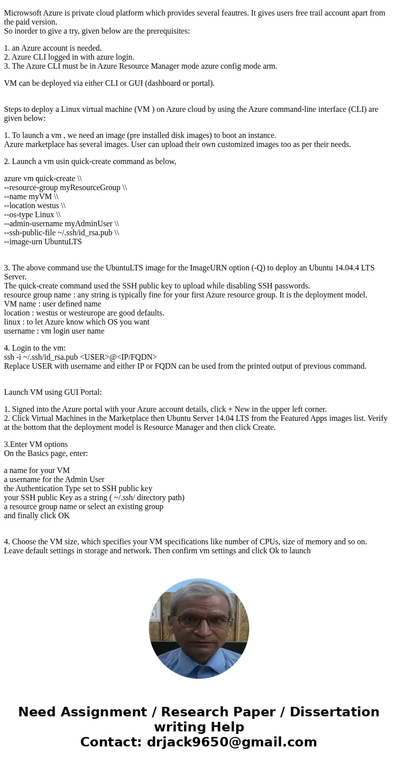 Request Cloud Services in Azure Go to the Microsoft Azure site provided below. Observe the steps to request virtual machines on the Azure cloud service provided Request Cloud Services in Azure Go to the Microsoft Azure site provided below. Observe the steps to request virtual machines on the Azure cloud service provided