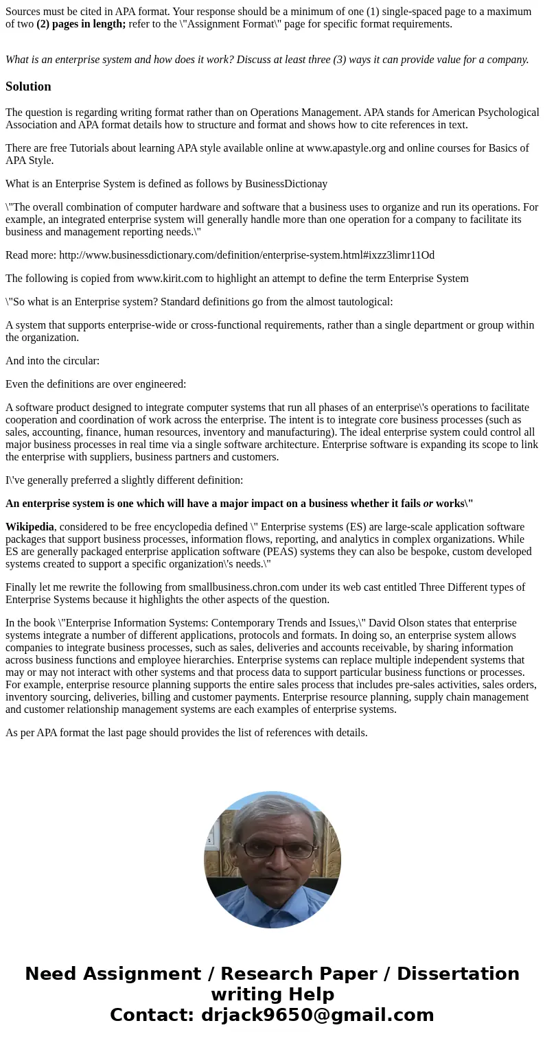 Sources must be cited in APA format. Your response should be a minimum of one (1) single-spaced page to a maximum of two (2) pages in length; refer to the \ Sources must be cited in APA format. Your response should be a minimum of one (1) single-spaced page to a maximum of two (2) pages in length; refer to the \