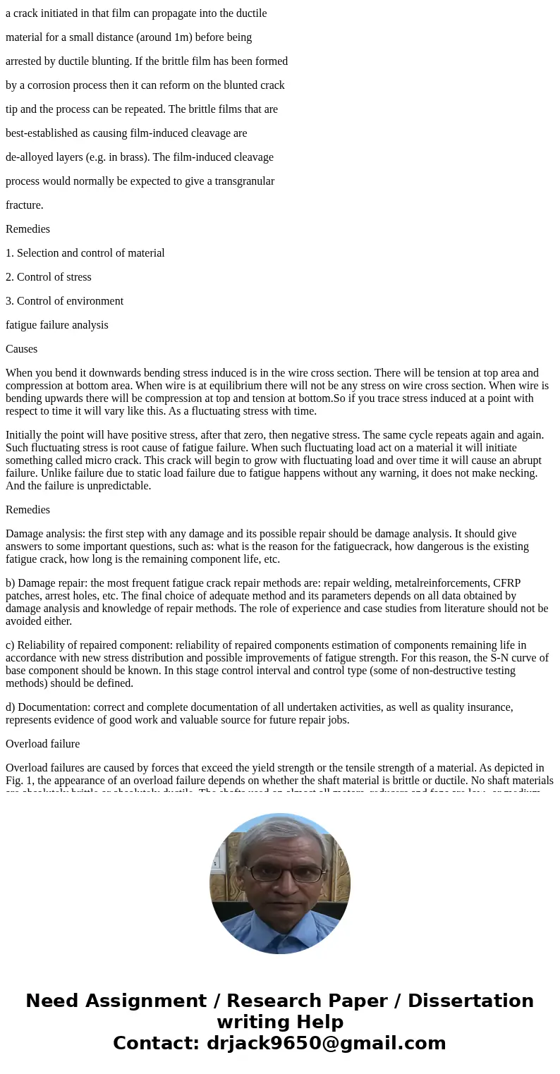 the project should cover four typical crack/fracture modes: fatigue, overload, hydrogen embrittlement, and stress corrosion cracking. Select typical cases to ex the project should cover four typical crack/fracture modes: fatigue, overload, hydrogen embrittlement, and stress corrosion cracking. Select typical cases to ex