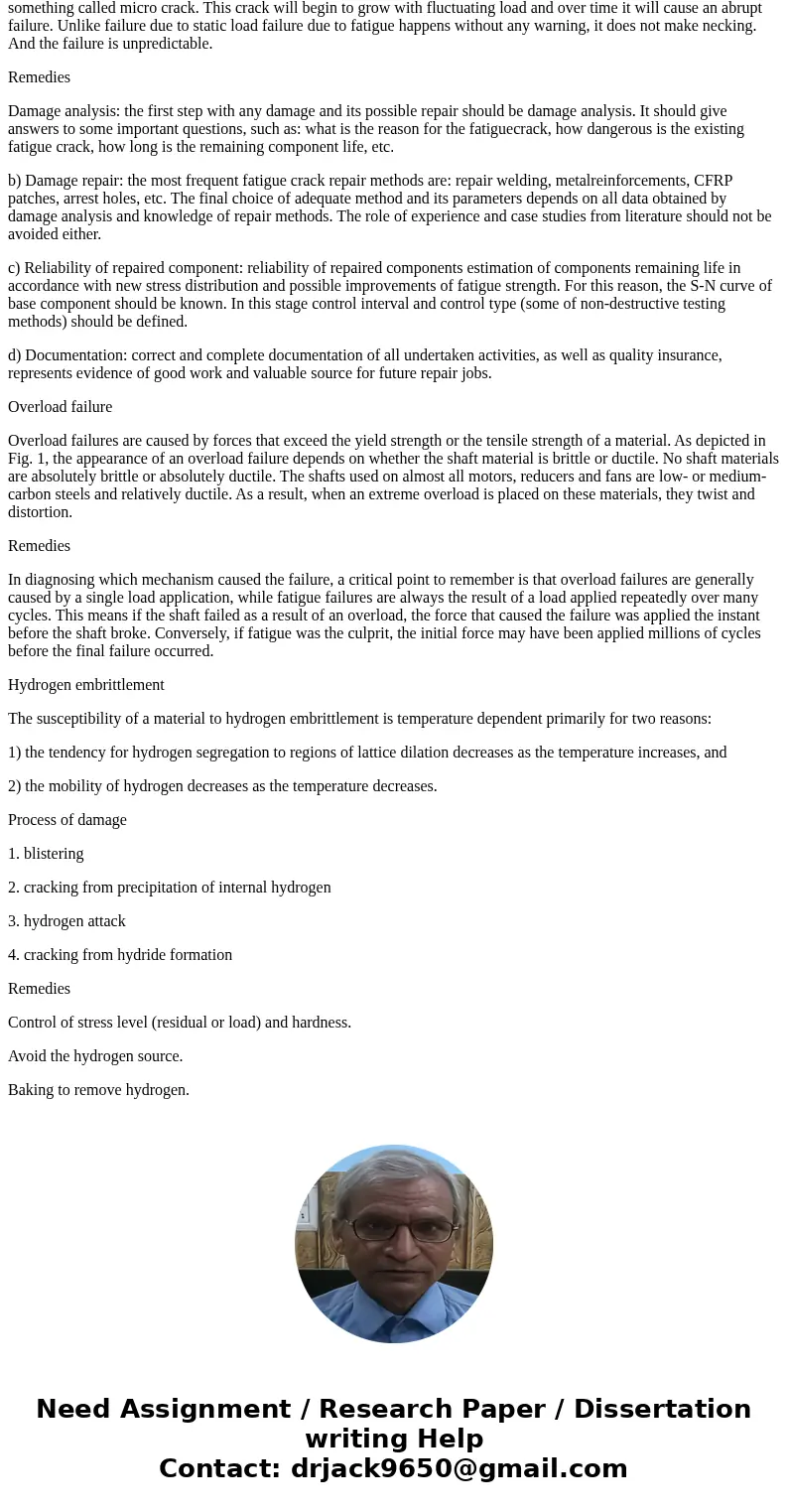 the project should cover four typical crack/fracture modes: fatigue, overload, hydrogen embrittlement, and stress corrosion cracking. Select typical cases to ex the project should cover four typical crack/fracture modes: fatigue, overload, hydrogen embrittlement, and stress corrosion cracking. Select typical cases to ex