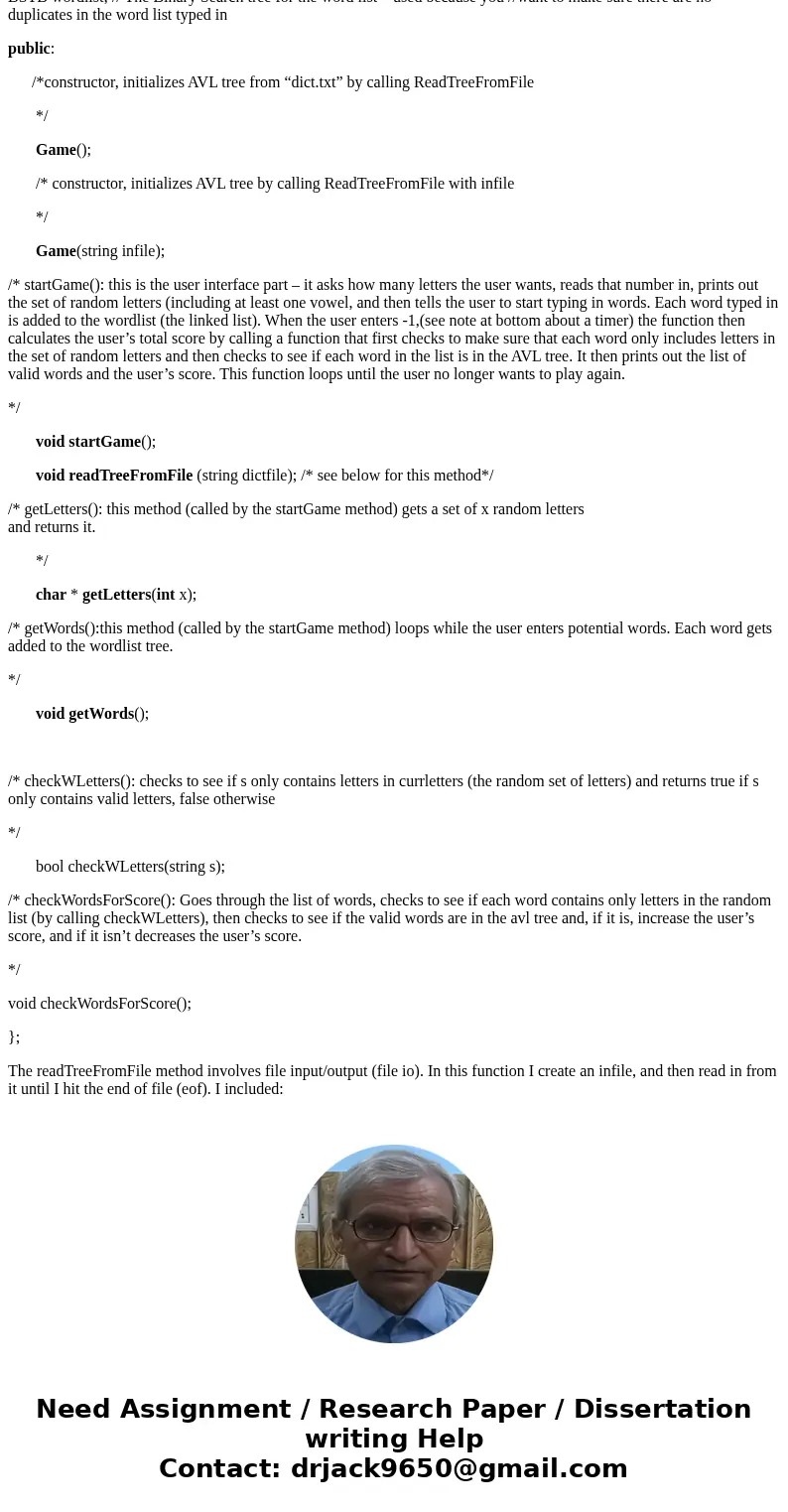 This lab involves either AVL trees or Red-Black trees. Overview: The game involves asking a player how many letters they want, then generating a list of that ma This lab involves either AVL trees or Red-Black trees. Overview: The game involves asking a player how many letters they want, then generating a list of that ma