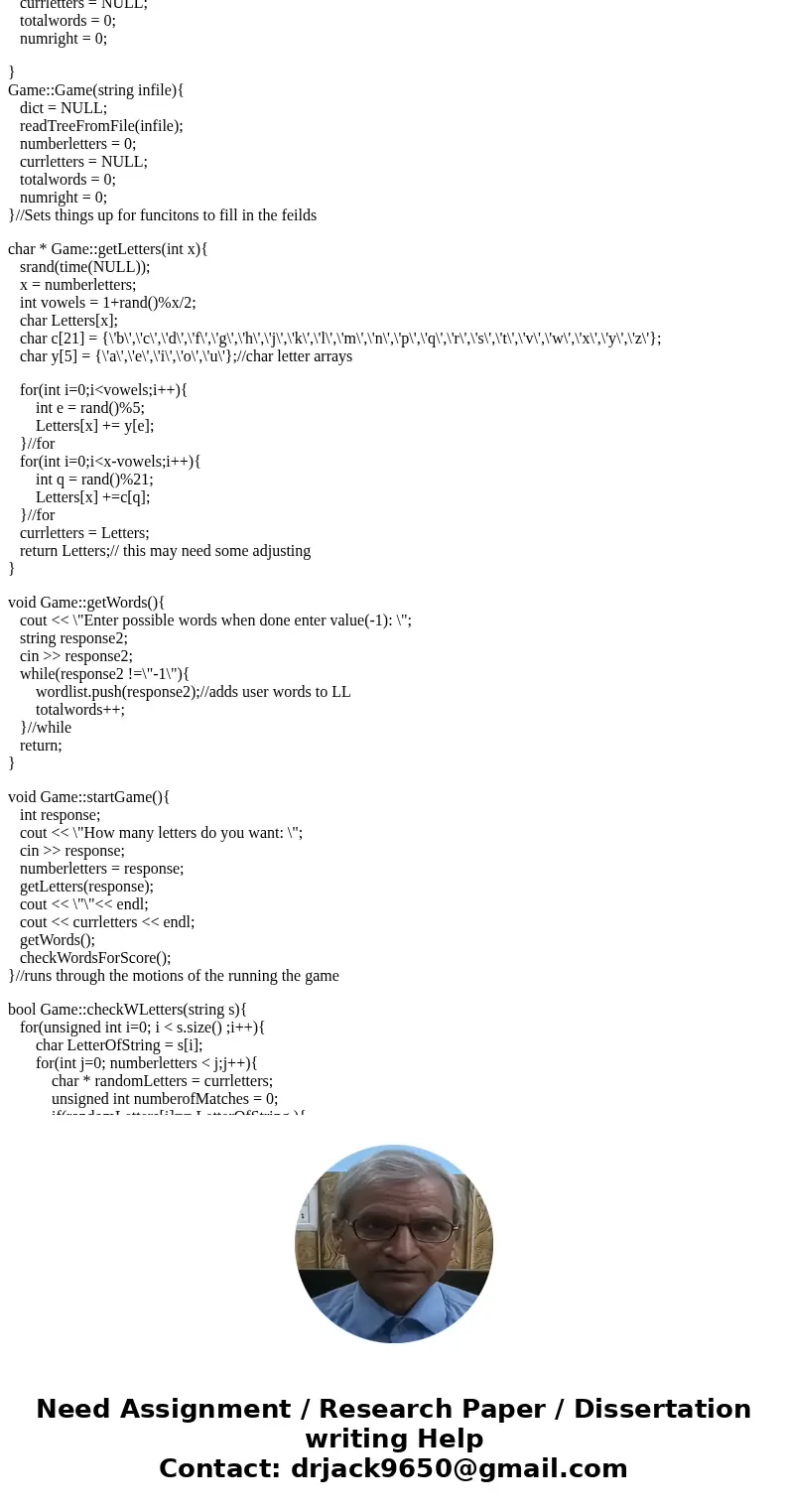 This lab involves either AVL trees or Red-Black trees. Overview: The game involves asking a player how many letters they want, then generating a list of that ma This lab involves either AVL trees or Red-Black trees. Overview: The game involves asking a player how many letters they want, then generating a list of that ma