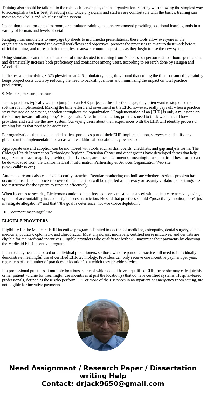 What are some steps that health care facilities must complete prior to the integration of EHR within their facilities? *please answer with enough detail and pro