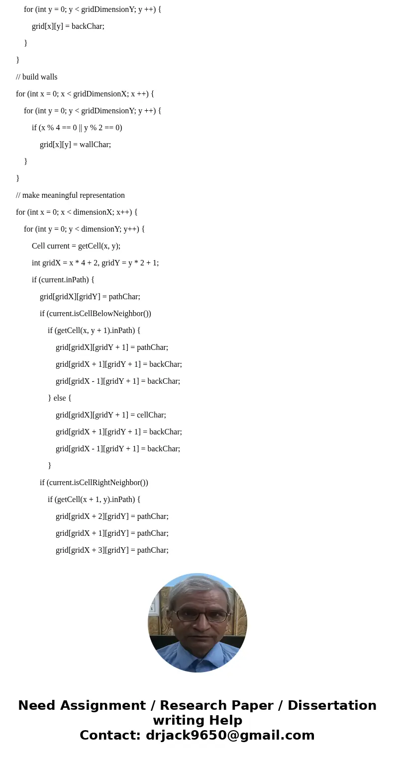 Write a program that randomly generates a maze in javaSolutionimport java.util.ArrayList; import java.util.Collections; import java.util.Comparator; import java Write a program that randomly generates a maze in javaSolutionimport java.util.ArrayList; import java.util.Collections; import java.util.Comparator; import java