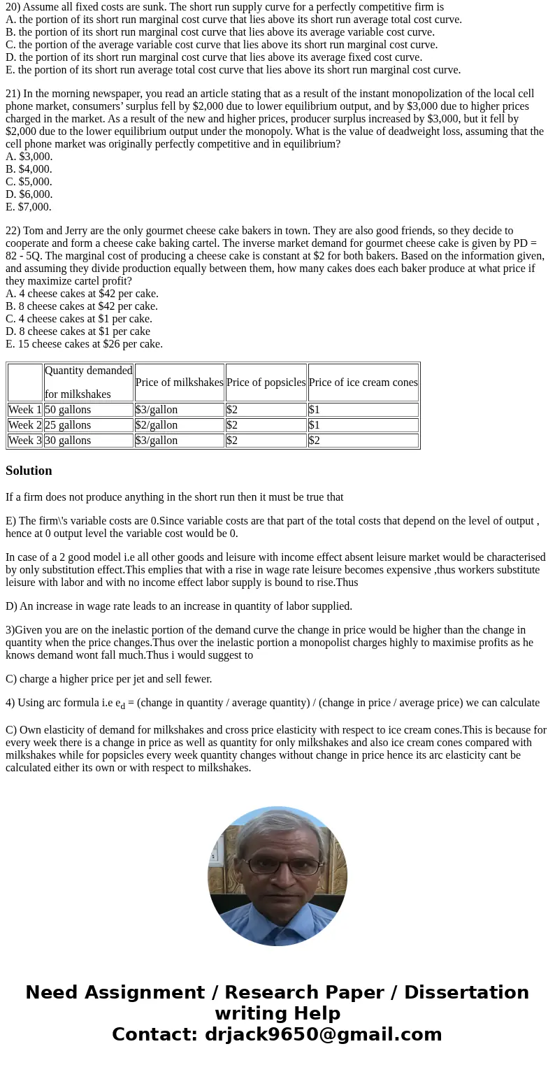 1) Assume all fixed costs are sunk costs. If a profit maximizing firm does not produce any output in the short run, then it must be true that its A. total costs 1) Assume all fixed costs are sunk costs. If a profit maximizing firm does not produce any output in the short run, then it must be true that its A. total costs