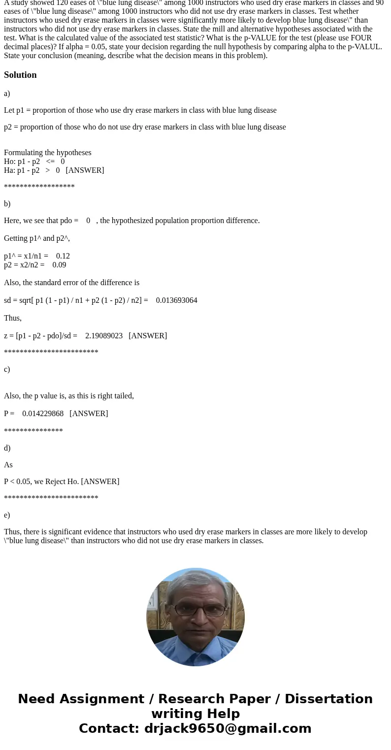  A study showed 120 eases of \