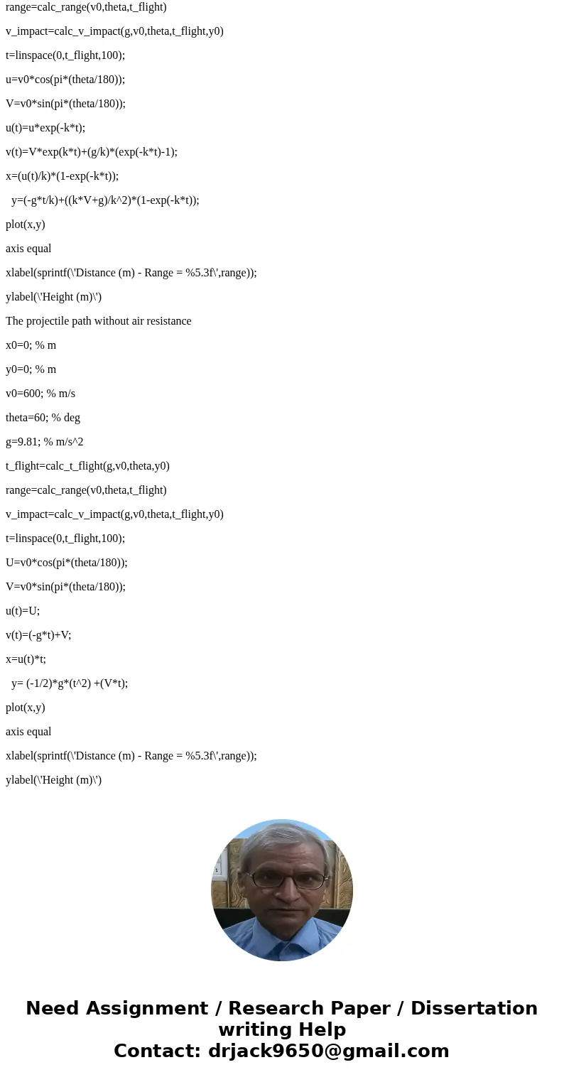 calculate the flight path of a projectile with and without air resistance. For simplification, we will assume that the projectile is small and spherical in shap